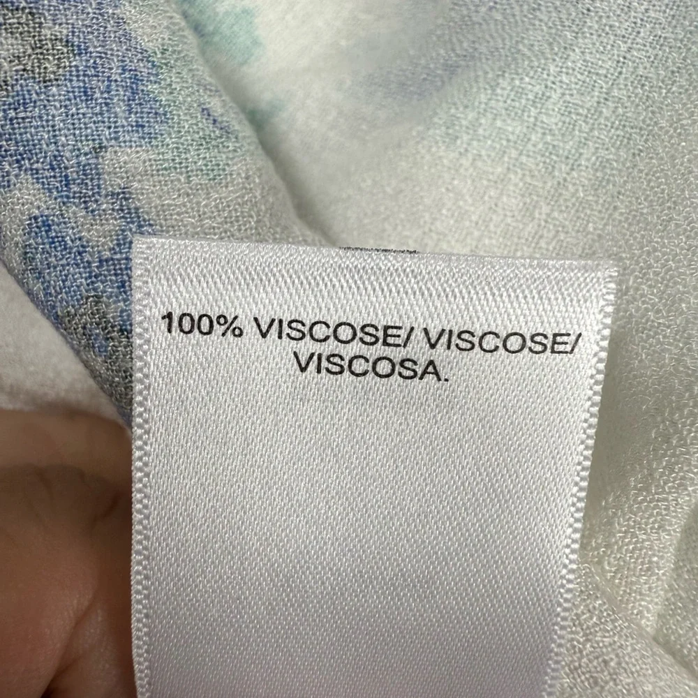 Lucky Brand blue and green print with white background top size XL - Picture 10 of 10